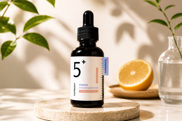 Think of this as a targeted treatment for “dullness” and post-acne marks. It’s a concentrated dose of vitamins and glutathione designed to brighten from within.