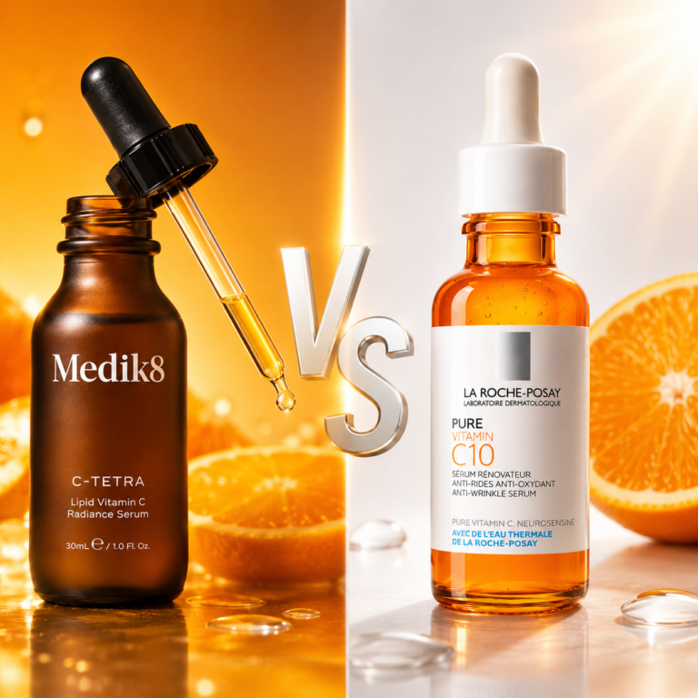 Medik8 C-Tetra Luxe vs La Roche-Posay Pure Vitamin C10: Which Vitamin C Serum Is Better for Glow, Fine Lines & Sensitive Skin?