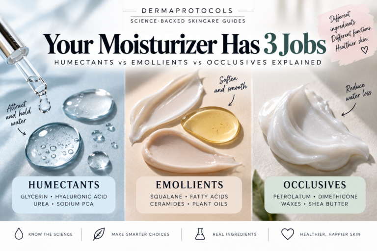 Your Moisturizer Has 3 Jobs: Humectants vs Emollients vs Occlusives Explained